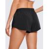 imageCRZ YOGA Womens Running Shorts Low Waisted 25quot  Mesh Liner Quick Dry for Track Gym Athletic Workout with Zip PocketBlack