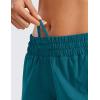 imageCRZ YOGA Womens Running Shorts Low Waisted 25quot  Mesh Liner Quick Dry for Track Gym Athletic Workout with Zip PocketBorealis Green
