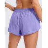 imageCRZ YOGA Womens Running Shorts Low Waisted 25quot  Mesh Liner Quick Dry for Track Gym Athletic Workout with Zip PocketDark Lavender Purple
