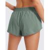 imageCRZ YOGA Womens Running Shorts Low Waisted 25quot  Mesh Liner Quick Dry for Track Gym Athletic Workout with Zip PocketGrey Sage