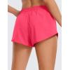 imageCRZ YOGA Womens Running Shorts Low Waisted 25quot  Mesh Liner Quick Dry for Track Gym Athletic Workout with Zip PocketLip Gloss Pink