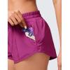 imageCRZ YOGA Womens Running Shorts Low Waisted 25quot  Mesh Liner Quick Dry for Track Gym Athletic Workout with Zip PocketMagenta Purple