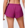 imageCRZ YOGA Womens Running Shorts Low Waisted 25quot  Mesh Liner Quick Dry for Track Gym Athletic Workout with Zip PocketMagenta Purple