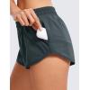 imageCRZ YOGA Womens Running Shorts Low Waisted 25quot  Mesh Liner Quick Dry for Track Gym Athletic Workout with Zip PocketMelanite