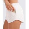 imageCRZ YOGA Womens Running Shorts Low Waisted 25quot  Mesh Liner Quick Dry for Track Gym Athletic Workout with Zip PocketMilky White Bone