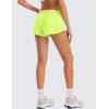 imageCRZ YOGA Womens Running Shorts Low Waisted 25quot  Mesh Liner Quick Dry for Track Gym Athletic Workout with Zip PocketNeon Yellow