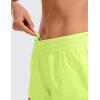 imageCRZ YOGA Womens Running Shorts Low Waisted 25quot  Mesh Liner Quick Dry for Track Gym Athletic Workout with Zip PocketNeon Yellow
