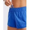 imageCRZ YOGA Womens Running Shorts Low Waisted 25quot  Mesh Liner Quick Dry for Track Gym Athletic Workout with Zip PocketSparkle Blue