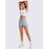 imageCRZ YOGA Womens Running Shorts Low Waisted 25quot  Mesh Liner Quick Dry for Track Gym Athletic Workout with Zip PocketThe Breeze Blue