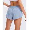 imageCRZ YOGA Womens Running Shorts Low Waisted 25quot  Mesh Liner Quick Dry for Track Gym Athletic Workout with Zip PocketThe Breeze Blue