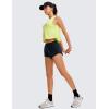 imageCRZ YOGA Womens Running Shorts Low Waisted 25quot  Mesh Liner Quick Dry for Track Gym Athletic Workout with Zip PocketTrue Navy