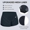 imageCRZ YOGA Womens Running Shorts Low Waisted 25quot  Mesh Liner Quick Dry for Track Gym Athletic Workout with Zip PocketTrue Navy