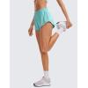 imageCRZ YOGA Womens Running Shorts Low Waisted 25quot  Mesh Liner Quick Dry for Track Gym Athletic Workout with Zip PocketTurquoise