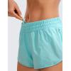 imageCRZ YOGA Womens Running Shorts Low Waisted 25quot  Mesh Liner Quick Dry for Track Gym Athletic Workout with Zip PocketTurquoise