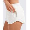 imageCRZ YOGA Womens Running Shorts Low Waisted 25quot  Mesh Liner Quick Dry for Track Gym Athletic Workout with Zip PocketWhite