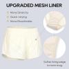 imageCRZ YOGA Womens Running Shorts Low Waisted 25quot  Mesh Liner Quick Dry for Track Gym Athletic Workout with Zip PocketWhite Apricot
