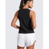 imageCRZ YOGA Cloudweight Crew Neck Workout Tanks Lightweight Athletic Gym Tops for Women Soft Basic Running Sleeveless ShirtsBlack