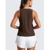 imageCRZ YOGA Cloudweight Crew Neck Workout Tanks Lightweight Athletic Gym Tops for Women Soft Basic Running Sleeveless ShirtsCoffee Brown