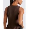 imageCRZ YOGA Cloudweight Crew Neck Workout Tanks Lightweight Athletic Gym Tops for Women Soft Basic Running Sleeveless ShirtsCoffee Brown