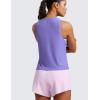 imageCRZ YOGA Cloudweight Crew Neck Workout Tanks Lightweight Athletic Gym Tops for Women Soft Basic Running Sleeveless ShirtsDark Lavender Purple