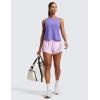 imageCRZ YOGA Cloudweight Crew Neck Workout Tanks Lightweight Athletic Gym Tops for Women Soft Basic Running Sleeveless ShirtsDark Lavender Purple