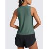 imageCRZ YOGA Cloudweight Crew Neck Workout Tanks Lightweight Athletic Gym Tops for Women Soft Basic Running Sleeveless ShirtsGraphite Green