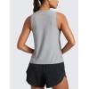 imageCRZ YOGA Cloudweight Crew Neck Workout Tanks Lightweight Athletic Gym Tops for Women Soft Basic Running Sleeveless ShirtsSilver Gray