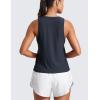 imageCRZ YOGA Cloudweight Crew Neck Workout Tanks Lightweight Athletic Gym Tops for Women Soft Basic Running Sleeveless ShirtsTrue Navy