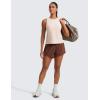 imageCRZ YOGA Cloudweight Crew Neck Workout Tanks Lightweight Athletic Gym Tops for Women Soft Basic Running Sleeveless ShirtsWhite Opal