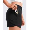 imageCRZ YOGA Girls Athletic Shorts with Zipper Pocket for Teens Kids Running Workout Casual Tennis Soccer Lightweight LinerBlack