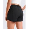 imageCRZ YOGA Girls Athletic Shorts with Zipper Pocket for Teens Kids Running Workout Casual Tennis Soccer Lightweight LinerBlack