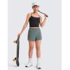 imageCRZ YOGA Girls Athletic Shorts with Zipper Pocket for Teens Kids Running Workout Casual Tennis Soccer Lightweight LinerGrey Sage