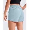 imageCRZ YOGA Girls Athletic Shorts with Zipper Pocket for Teens Kids Running Workout Casual Tennis Soccer Lightweight LinerLight Grayish Blue