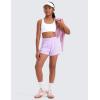 imageCRZ YOGA Girls Athletic Shorts with Zipper Pocket for Teens Kids Running Workout Casual Tennis Soccer Lightweight LinerLilac