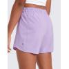 imageCRZ YOGA Girls Athletic Shorts with Zipper Pocket for Teens Kids Running Workout Casual Tennis Soccer Lightweight LinerLilac