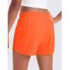 imageCRZ YOGA Girls Athletic Shorts with Zipper Pocket for Teens Kids Running Workout Casual Tennis Soccer Lightweight LinerNeon Orange