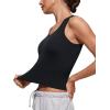 imageCRZ YOGA Softembrace Casual Tops for Women Soft Double Lined Scoop Neck Crop Sleeveless Shirts Basic Going Out TanksBlack