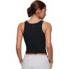 imageCRZ YOGA Softembrace Casual Tops for Women Soft Double Lined Scoop Neck Crop Sleeveless Shirts Basic Going Out TanksBlack