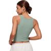 imageCRZ YOGA Softembrace Casual Tops for Women Soft Double Lined Scoop Neck Crop Sleeveless Shirts Basic Going Out TanksGreen Palm Court