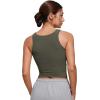 imageCRZ YOGA Softembrace Casual Tops for Women Soft Double Lined Scoop Neck Crop Sleeveless Shirts Basic Going Out TanksLight Army Green
