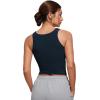 imageCRZ YOGA Softembrace Casual Tops for Women Soft Double Lined Scoop Neck Crop Sleeveless Shirts Basic Going Out TanksTrue Navy