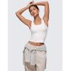 imageCRZ YOGA Softembrace Casual Tops for Women Soft Double Lined Scoop Neck Crop Sleeveless Shirts Basic Going Out TanksWhite