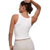 imageCRZ YOGA Softembrace Casual Tops for Women Soft Double Lined Scoop Neck Crop Sleeveless Shirts Basic Going Out TanksWhite