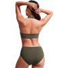 imageCRZ YOGA Womens Halter Bikini Tops V Neck Swim Bathing Suit Sexy Backless Swimsuit PaddedDark Olive