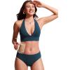 imageCRZ YOGA Womens Halter Bikini Tops V Neck Swim Bathing Suit Sexy Backless Swimsuit PaddedInsignia Blue