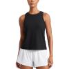 imageCRZ YOGA Cloudweight Crew Neck Workout Tanks Lightweight Athletic Gym Tops for Women Soft Basic Running Sleeveless ShirtsBlack