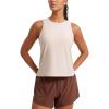 imageCRZ YOGA Cloudweight Crew Neck Workout Tanks Lightweight Athletic Gym Tops for Women Soft Basic Running Sleeveless ShirtsWhite Opal