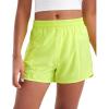 imageCRZ YOGA Girls Athletic Shorts with Zipper Pocket for Teens Kids Running Workout Casual Tennis Soccer Lightweight LinerNeon Yellow