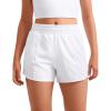 imageCRZ YOGA Girls Athletic Shorts with Zipper Pocket for Teens Kids Running Workout Casual Tennis Soccer Lightweight LinerWhite