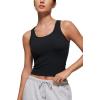 imageCRZ YOGA Softembrace Casual Tops for Women Soft Double Lined Scoop Neck Crop Sleeveless Shirts Basic Going Out TanksBlack